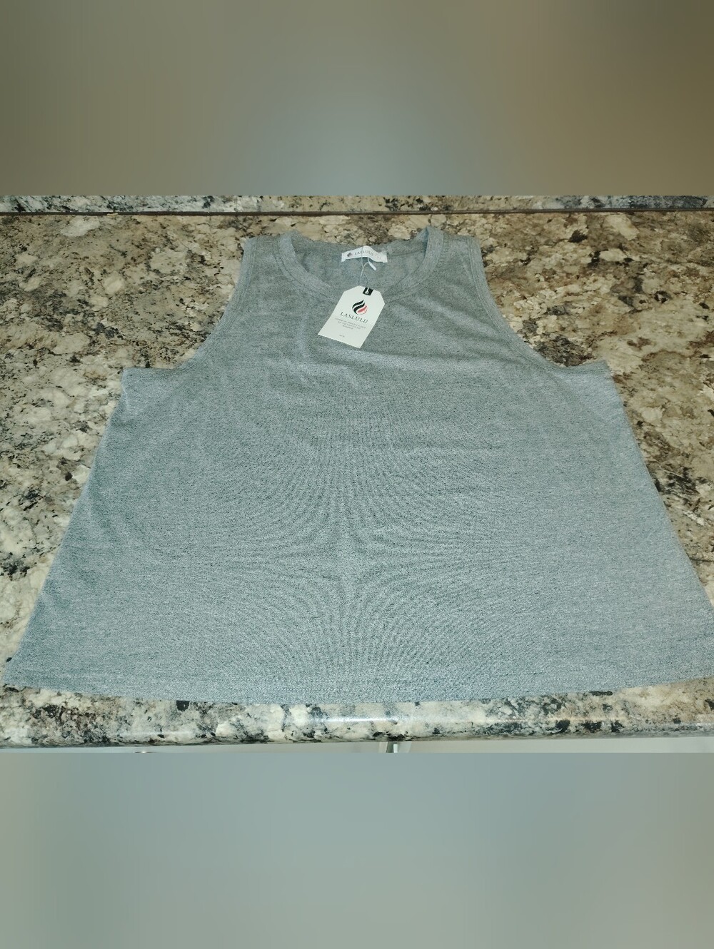 Laslulu Lrg Nwt Heather Gray Tank Top